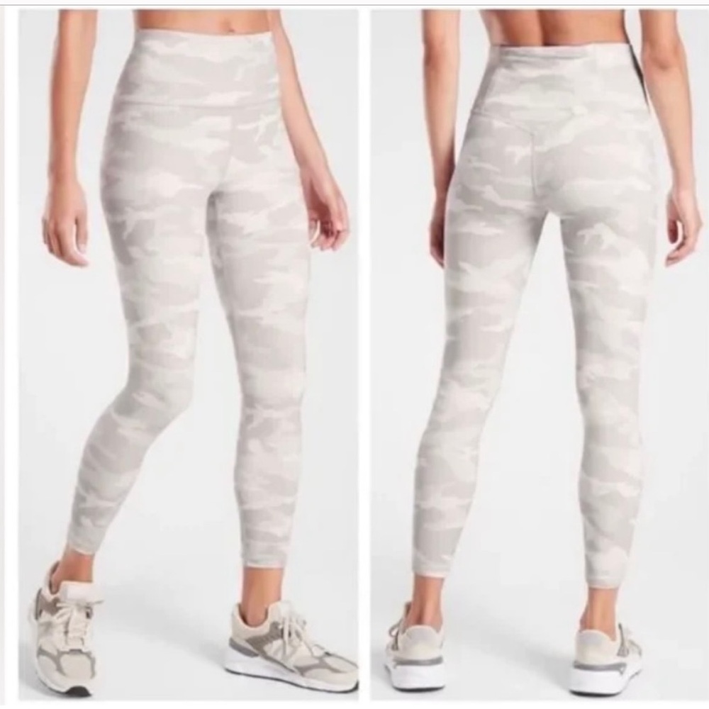 Athleta Elation 7/8” leggings- white camo